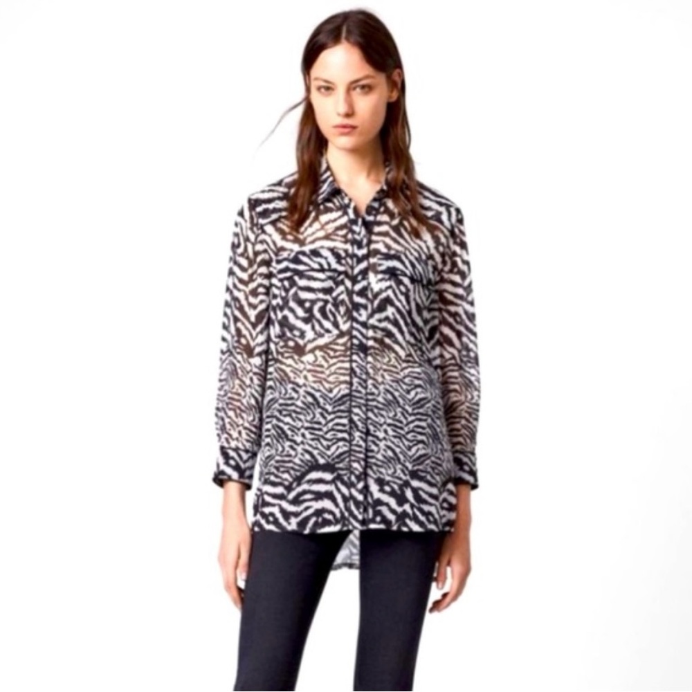 Zebra Print Sheer Women's Top